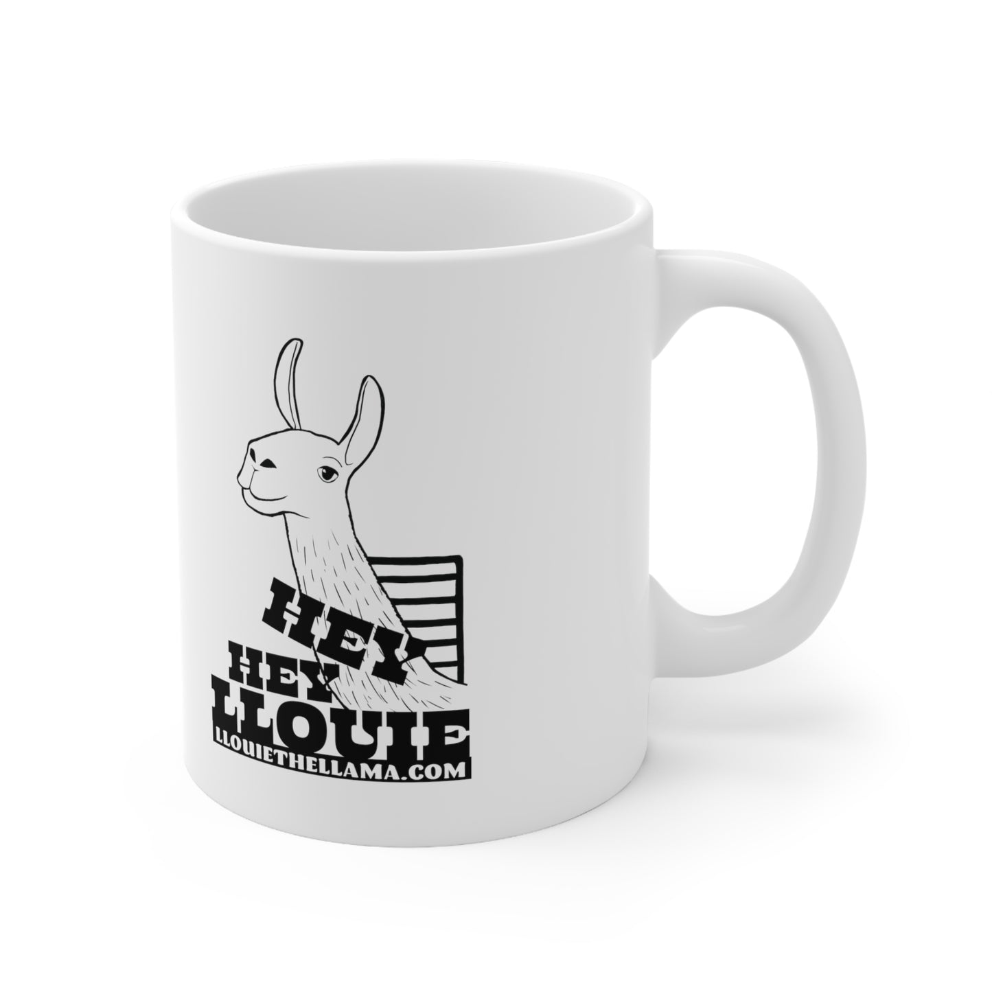 Hey Hey Llouie 11oz White Mug (Black Print)