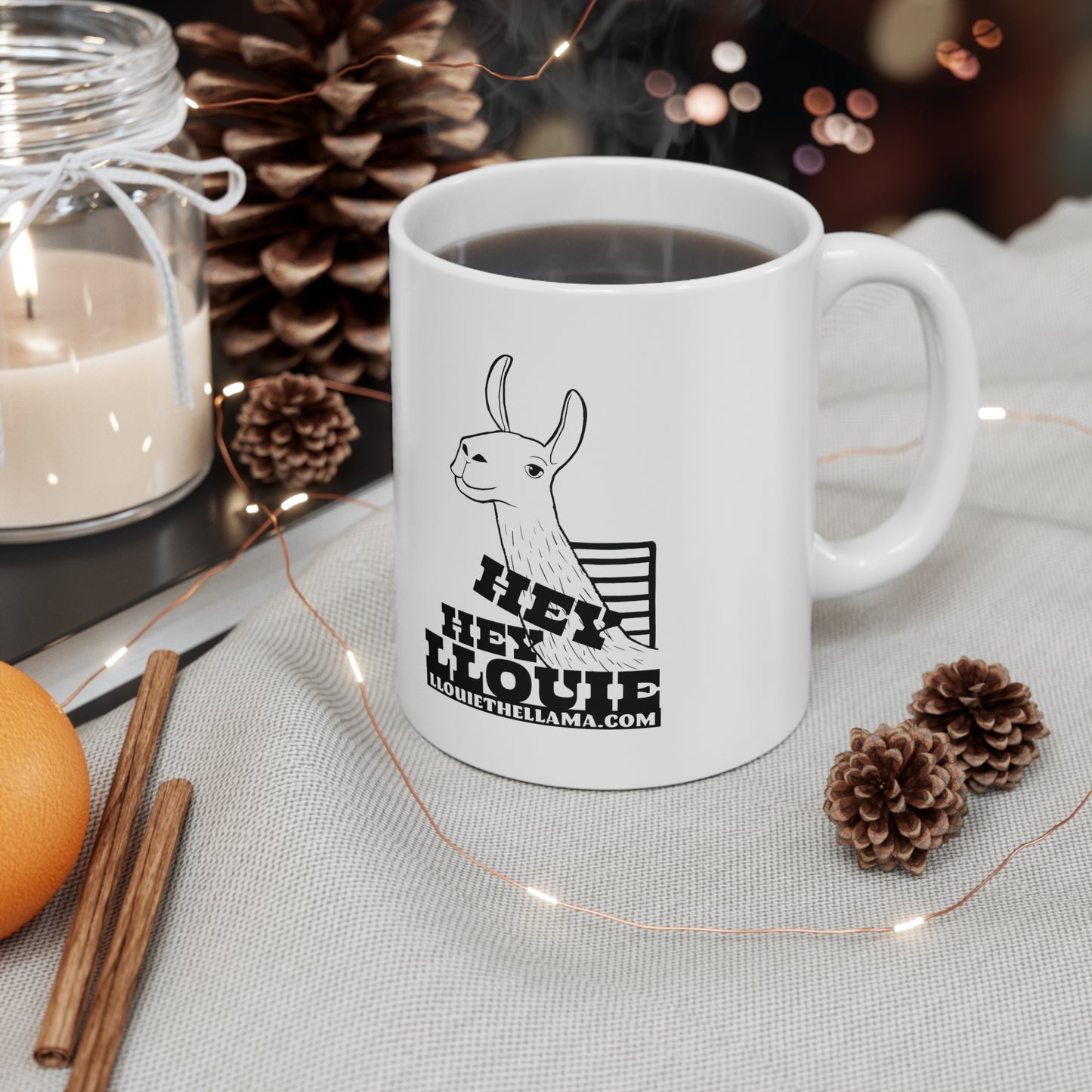 Hey Hey Llouie 11oz White Mug (Black Print)