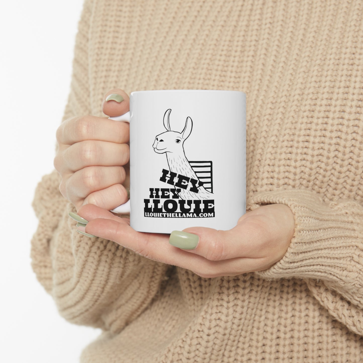 Hey Hey Llouie 11oz White Mug (Black Print)