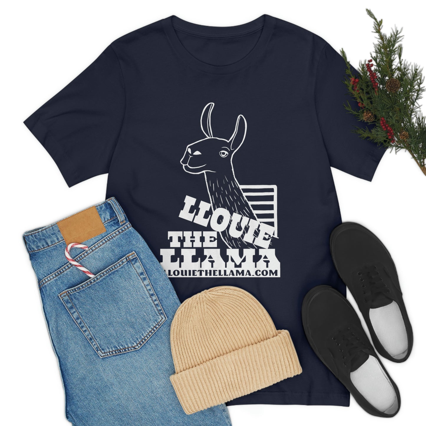 Llouie The Llama T-Shirt (White Print)